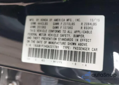 2016 Acura Tlx Tech из США, поврежденный, VIN 19UUB1F54GA001789